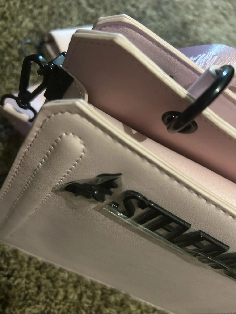 Steve Madden Pale Pink Tote with Black Logo Detail